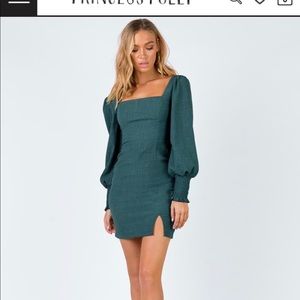 PRINCESS POLLY green long sleeve dress
